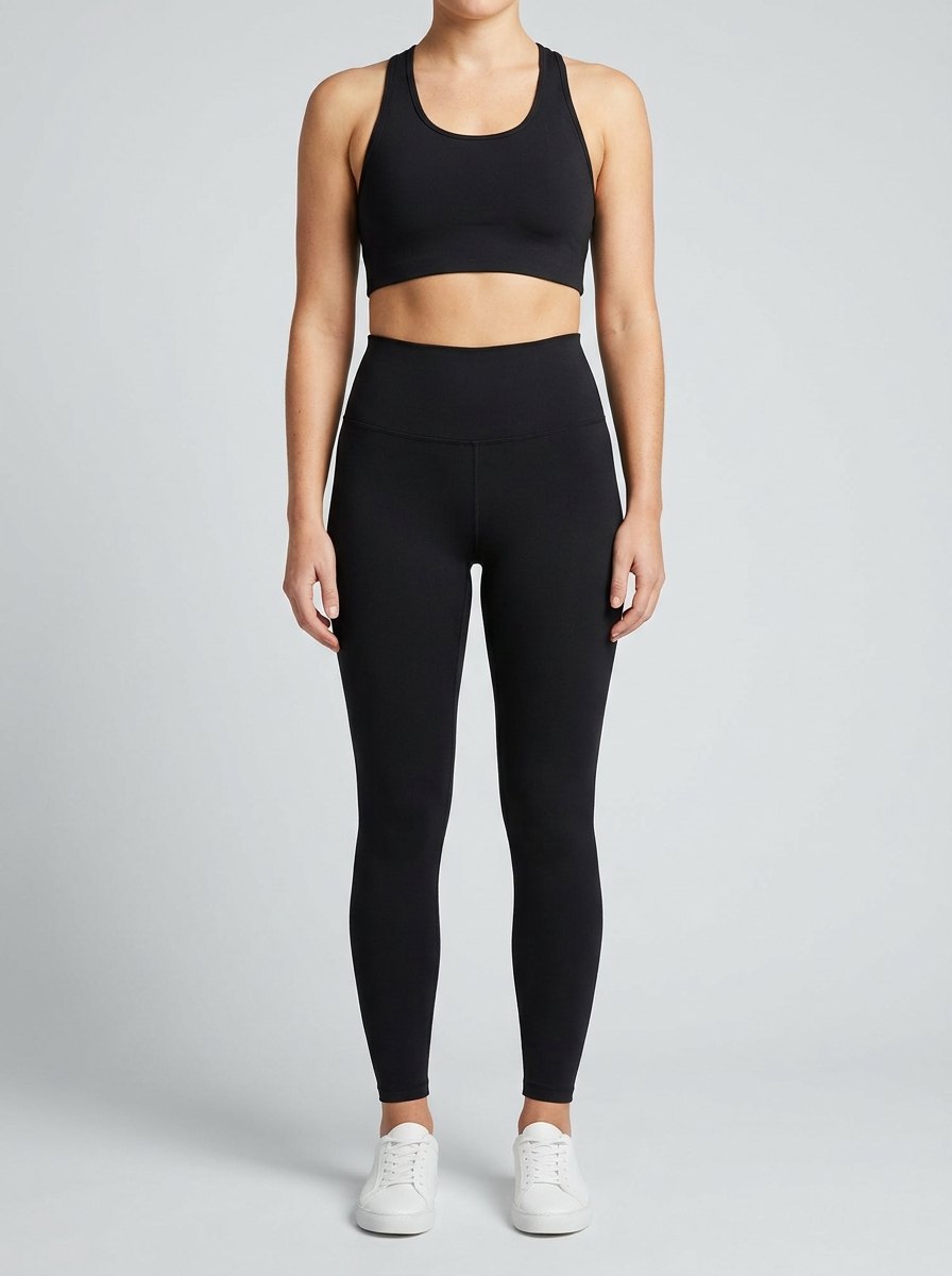 Comfortable Black Seamless Leggings for Women with High Waist Smooth Waistband Soft Stretch Style