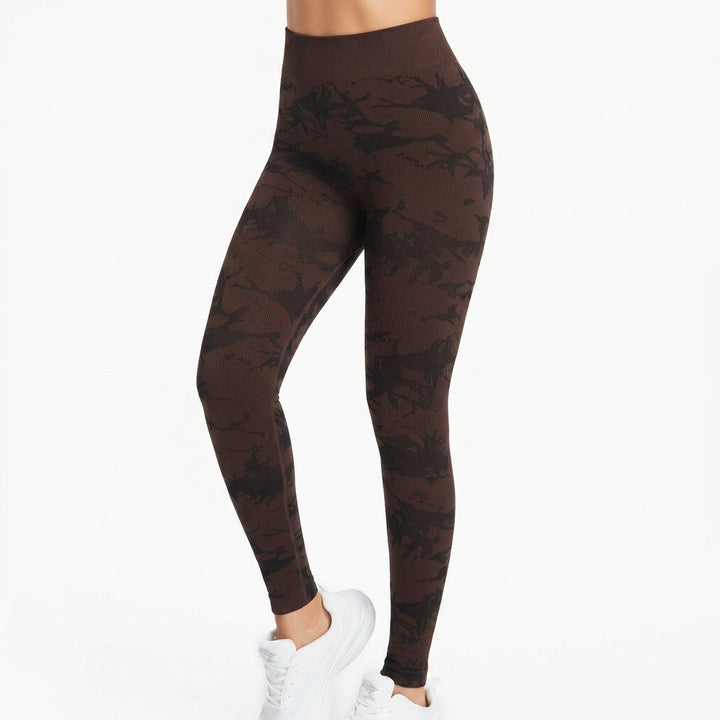 Comfortable Camouflage Print Leggings for Women with High Waist Stretch Streamlined Fit Style