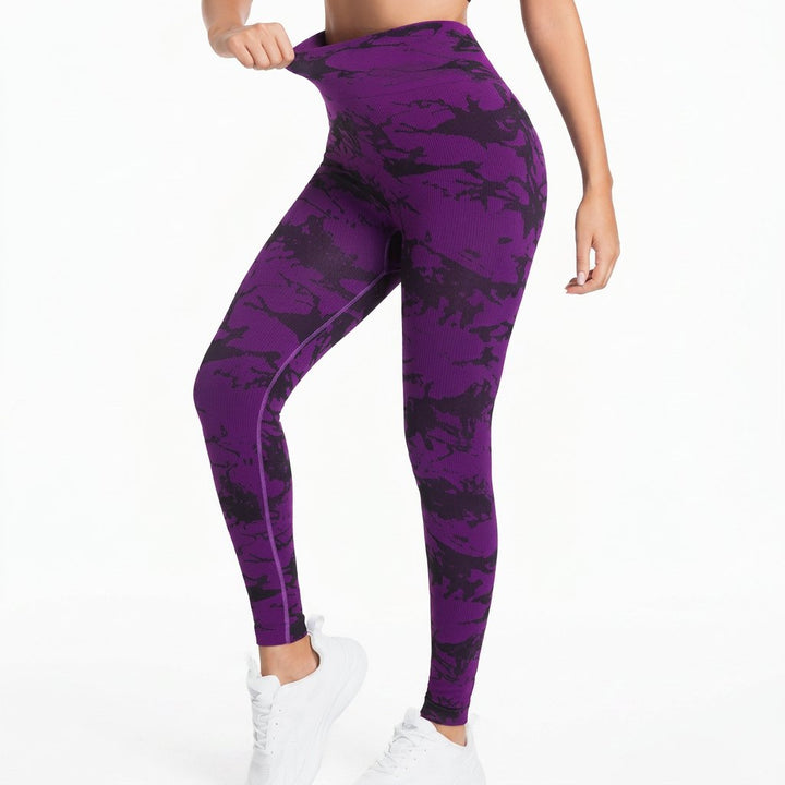 Comfortable Camouflage Print Leggings for Women with High Waist Stretch Streamlined Fit Style