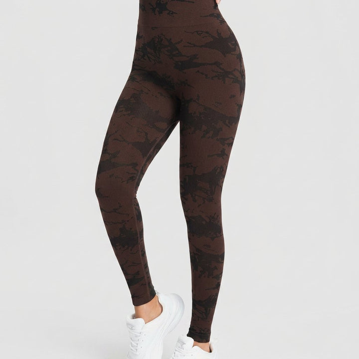 Comfortable Camouflage Print Leggings for Women with High Waist Stretch Streamlined Fit Style