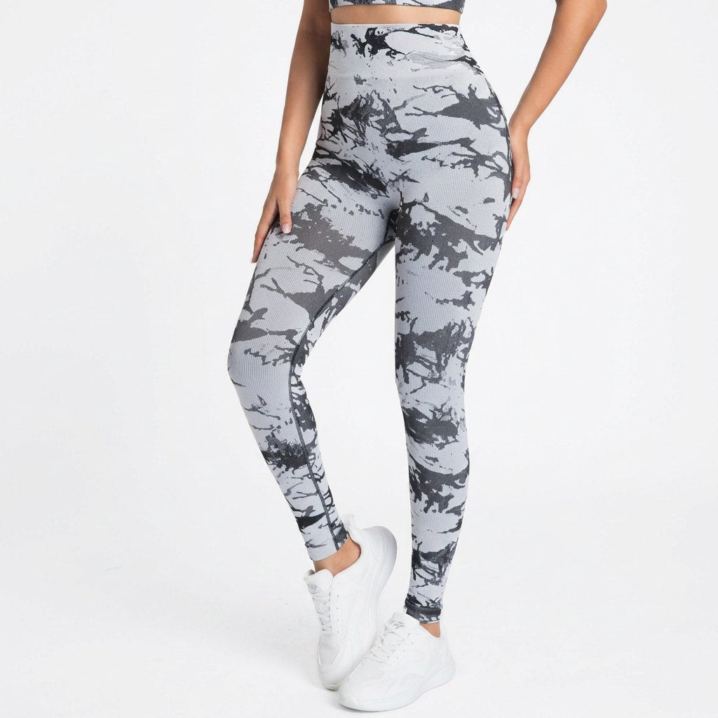 Comfortable Camouflage Print Leggings for Women with High Waist Stretch Streamlined Fit Style