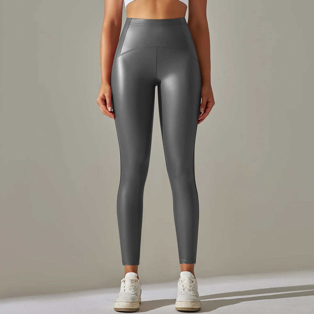 Comfortable Faux Leather Leggings for Women with High Waist Velvet Lining Warm Sleek Style