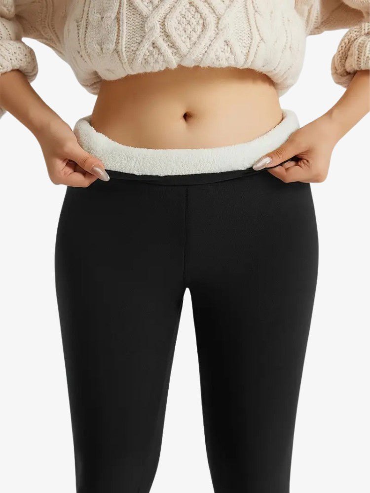 Comfortable Fleece Lined Leggings for Women with High Waist Thermal Warmth Winter Sport Style