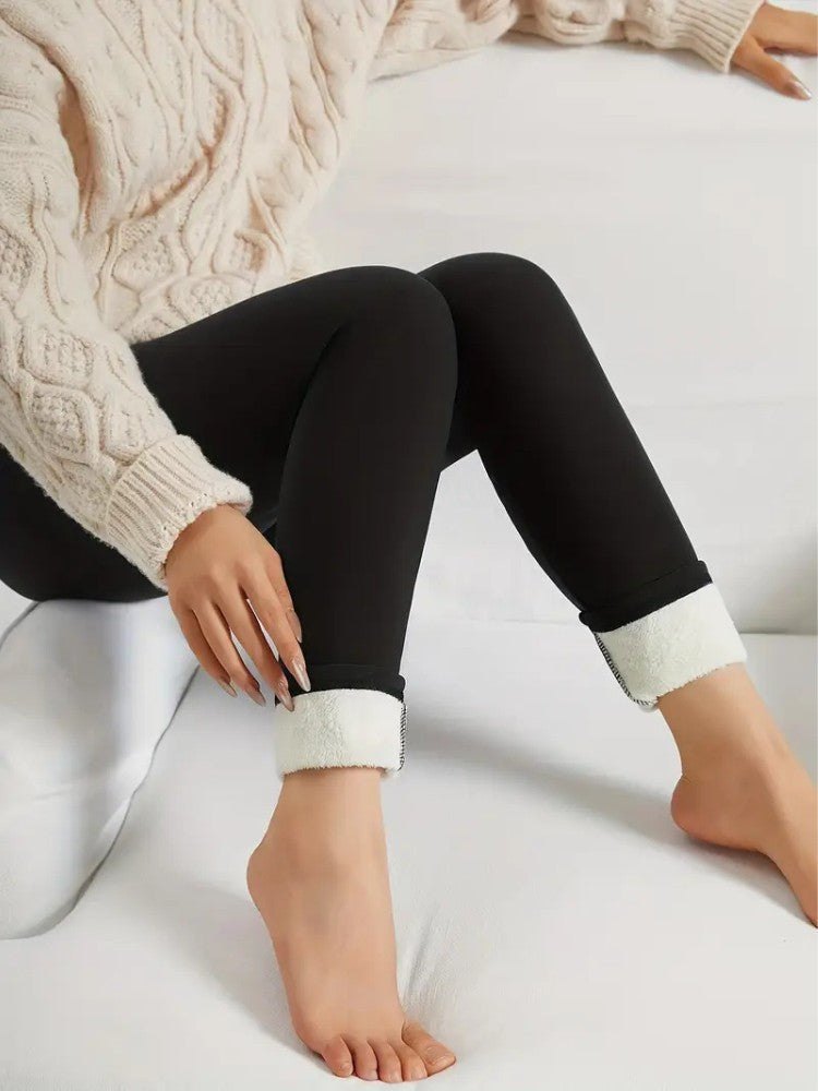 Comfortable Fleece Lined Leggings for Women with High Waist Thermal Warmth Winter Sport Style