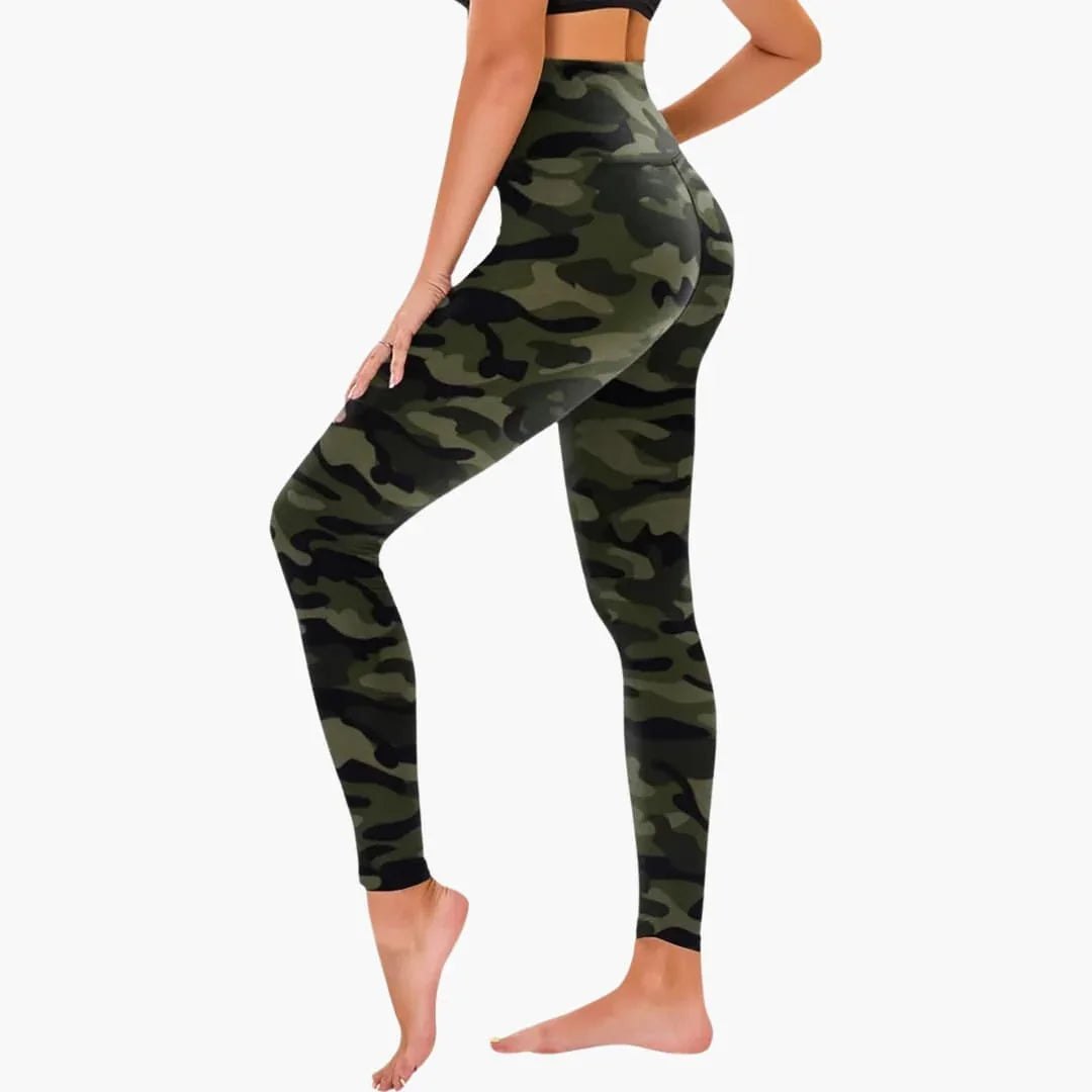 Comfortable Leopard Print Leggings for Women with High Waist Full Length Elastic Stretch Style