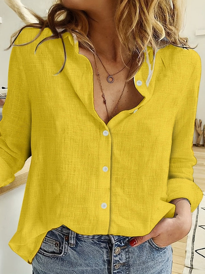Comfortable Linen Long Sleeve Shirt for Women with Easy Fit Natural Weave Seasonal Style