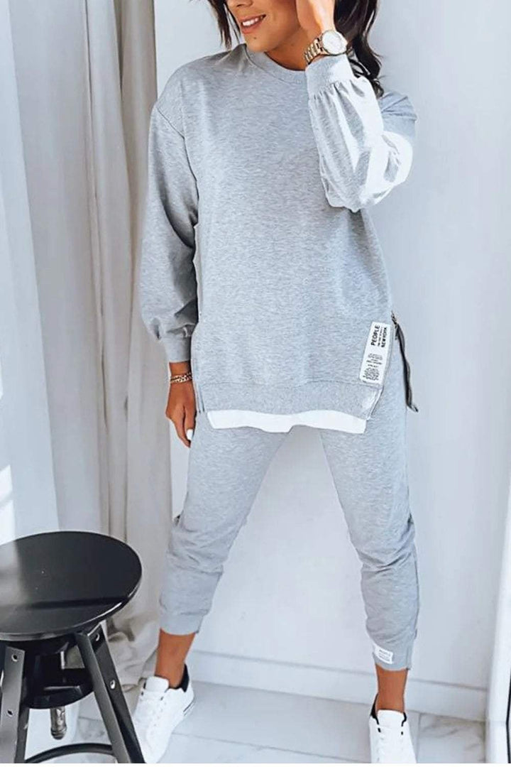 Comfortable Long Sleeve Lounge Set for Women with Two Piece Soft Knit Relaxed Home Style