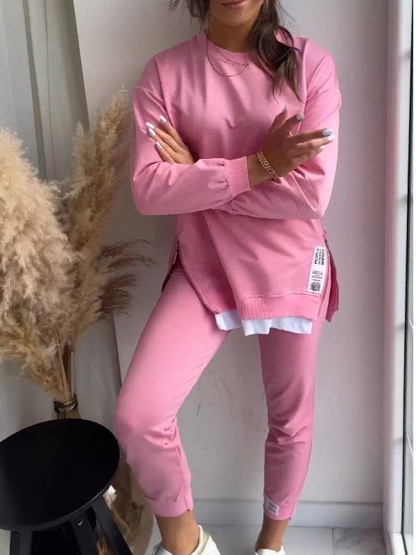Comfortable Long Sleeve Lounge Set for Women with Two Piece Soft Knit Relaxed Home Style