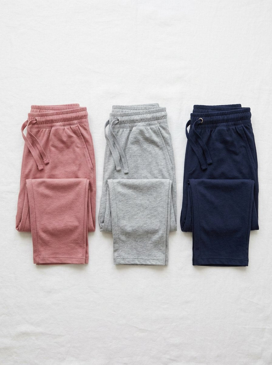 Comfortable Lounge Pants Three Pack for Women with Elastic Waist Soft Jersey Relaxed Sleep Style