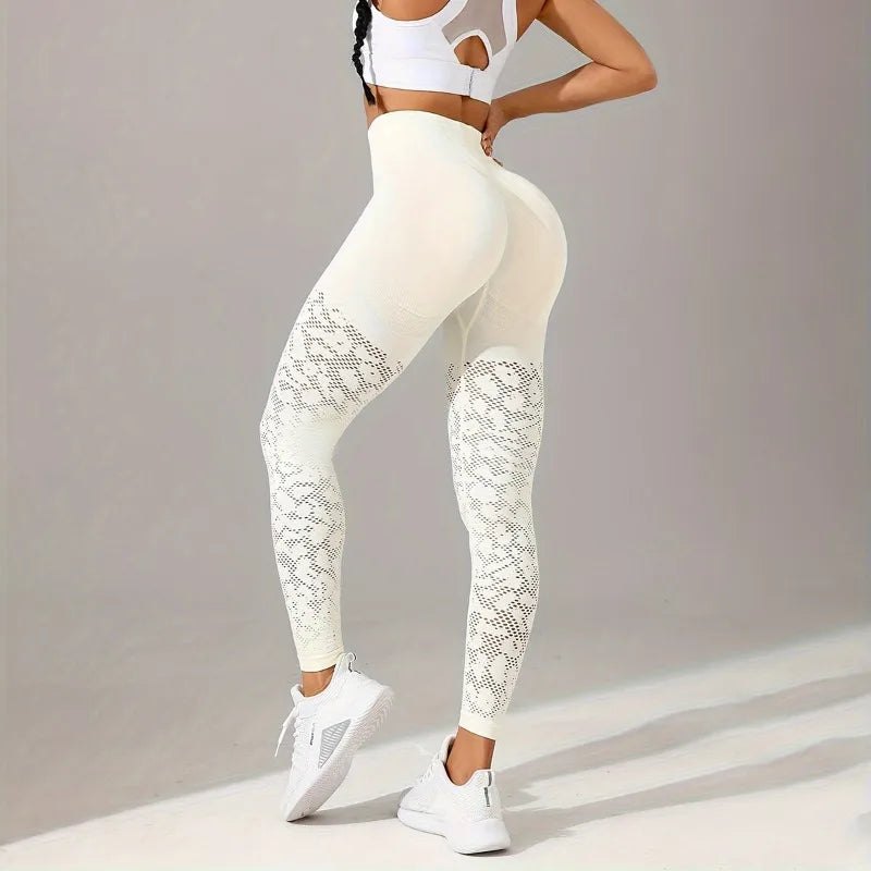 Comfortable Mesh Panel Leggings for Women with High Waist Moisture Wicking Sculpting Yoga Style