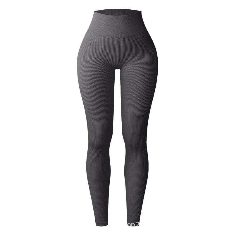 Comfortable Seamless Knit Leggings for Women with High Waist Slim Fit Stretch Training Style