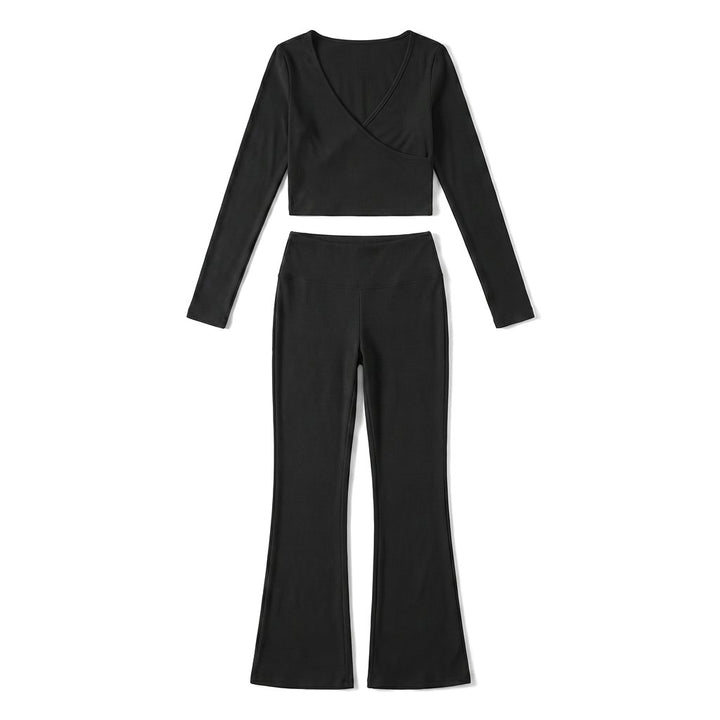 Comfortable Stretch Track Set for Women with Sculpted Fit Flared Leg Smooth Second Skin Style