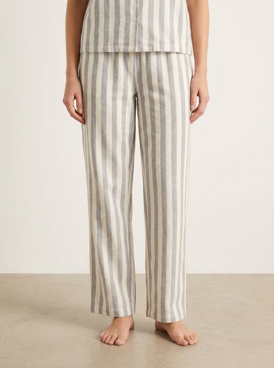 Comfortable Striped Lounge Pants for Women with Elastic Waist Soft Cotton Vertical Stripe Style