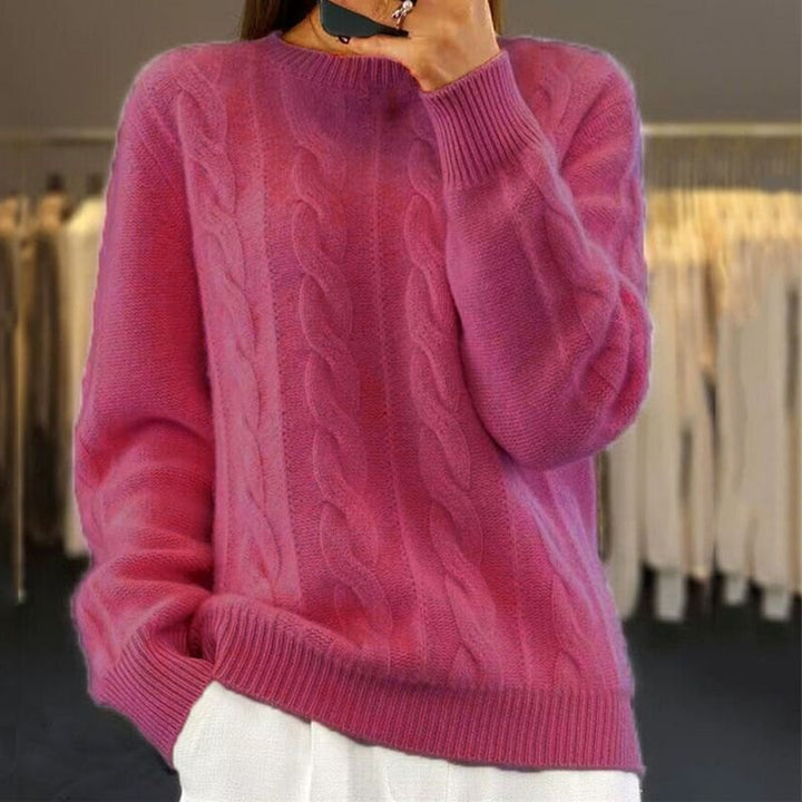 Comfortable Wool Sweater for Women with Crew Neck Soft Warm Flattering Relaxed Style