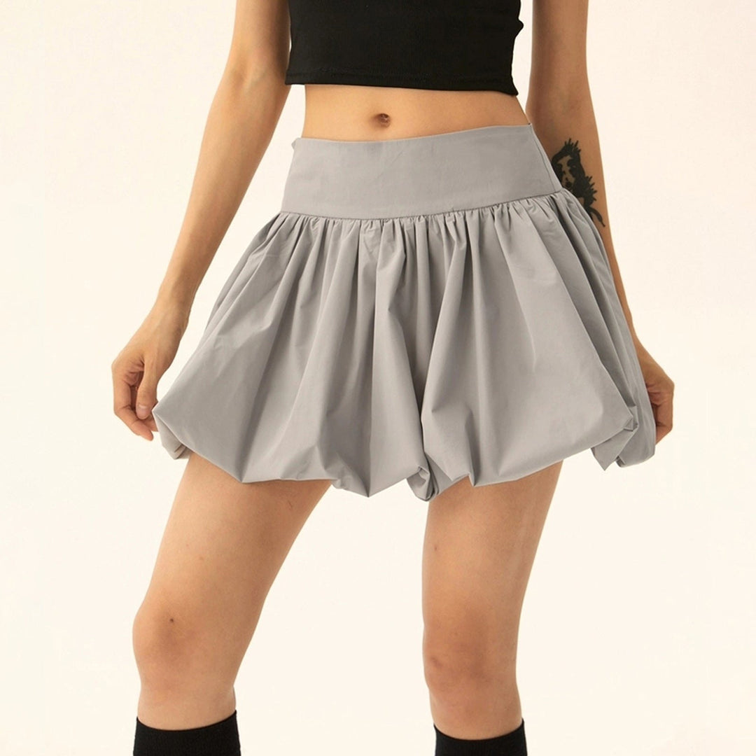 Effortless Balloon Mini Skirt for Women with Rounded Hem Free Movement Relaxed Style