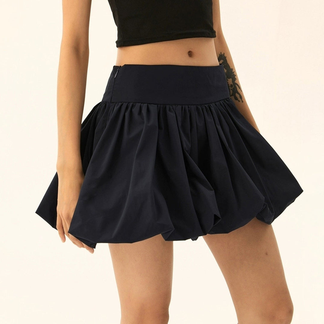 Effortless Balloon Mini Skirt for Women with Rounded Hem Free Movement Relaxed Style