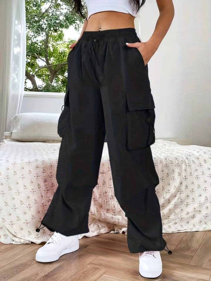 Effortless Casual Cargo Pants for Women with Wide Leg Utility Pocket Relaxed Everyday Style
