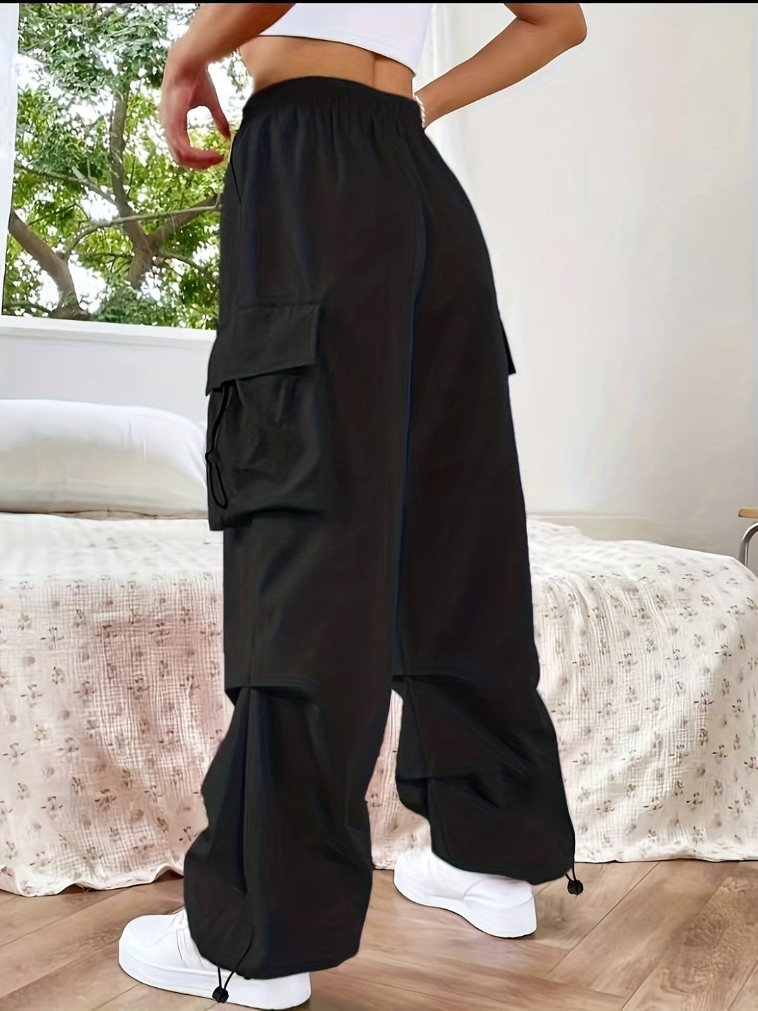 Effortless Casual Cargo Pants for Women with Wide Leg Utility Pocket Relaxed Everyday Style