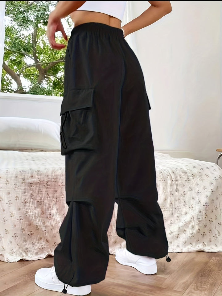 Effortless Casual Cargo Pants for Women with Wide Leg Utility Pocket Relaxed Everyday Style