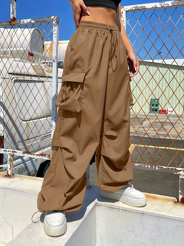 Effortless Casual Cargo Pants for Women with Wide Leg Utility Pocket Relaxed Everyday Style