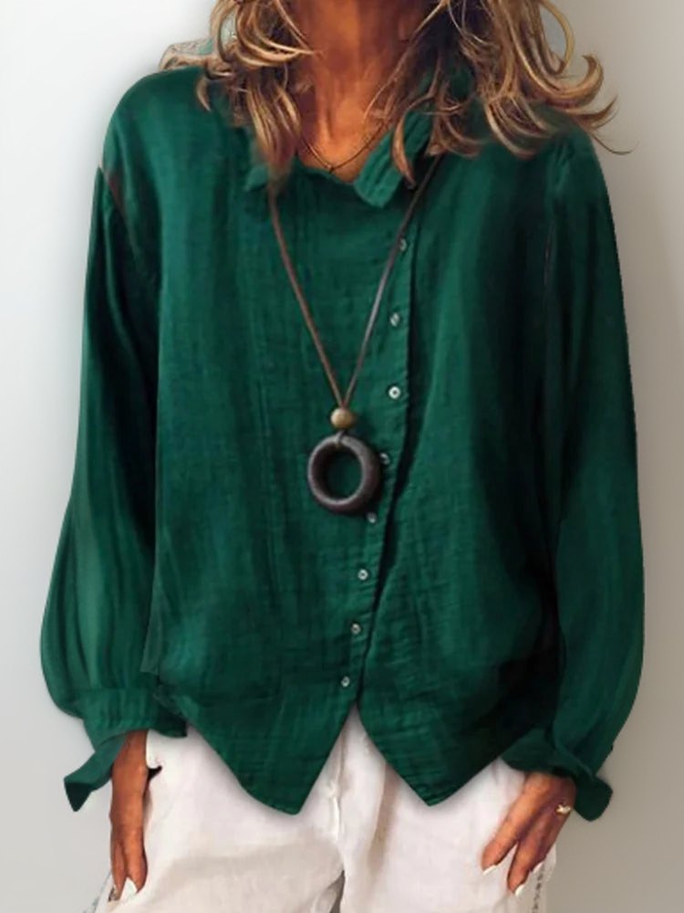 Effortless Classic Long Sleeve Shirt for Women with Button Front Timeless Versatile Everyday Style