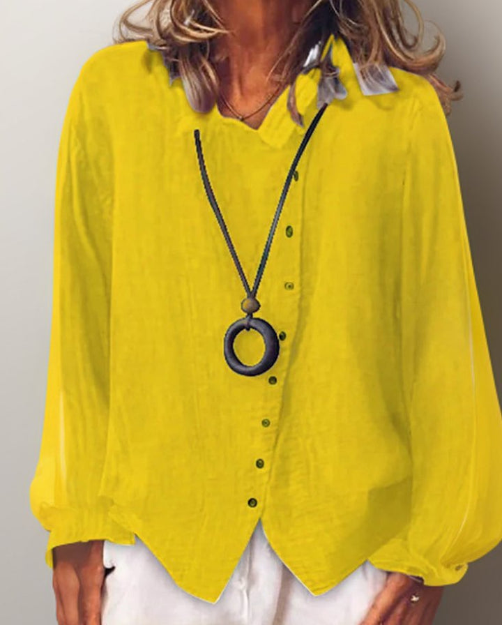 Effortless Classic Long Sleeve Shirt for Women with Button Front Timeless Versatile Everyday Style