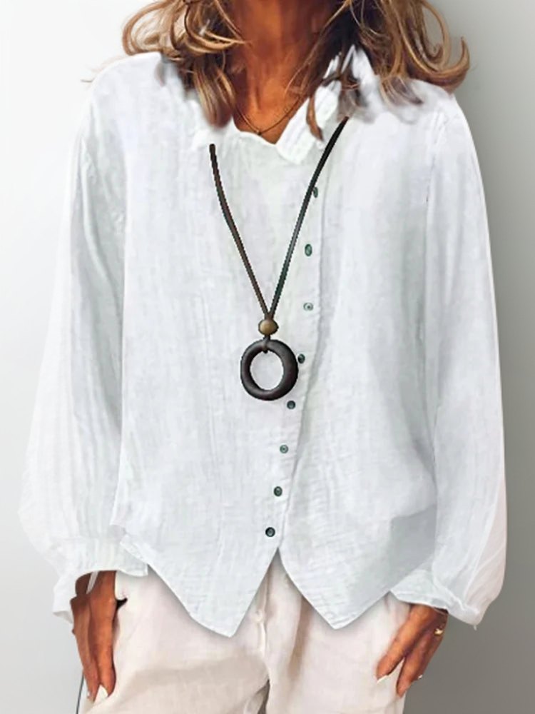Effortless Classic Long Sleeve Shirt for Women with Button Front Timeless Versatile Everyday Style