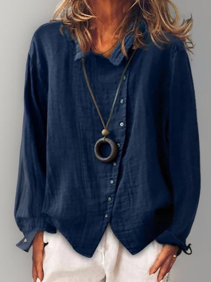 Effortless Classic Long Sleeve Shirt for Women with Button Front Timeless Versatile Everyday Style