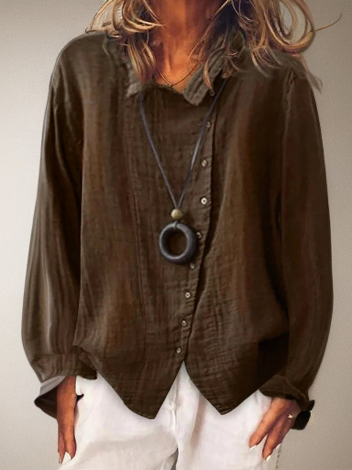 Effortless Classic Long Sleeve Shirt for Women with Button Front Timeless Versatile Everyday Style