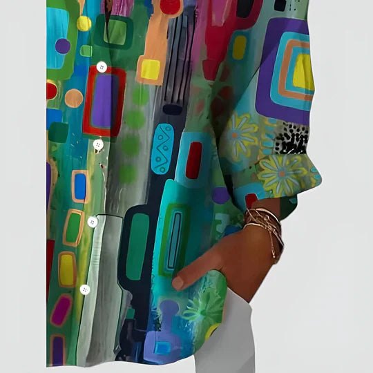 Effortless Colorful Long Sleeve Shirt for Women with Button Front Flattering Fit Summer Style