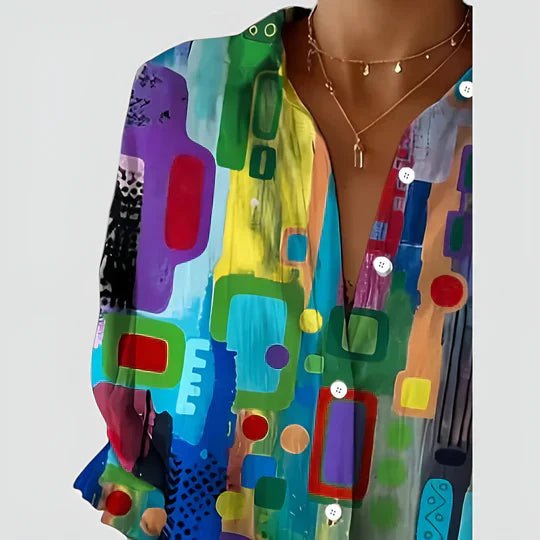 Effortless Colorful Long Sleeve Shirt for Women with Button Front Flattering Fit Summer Style