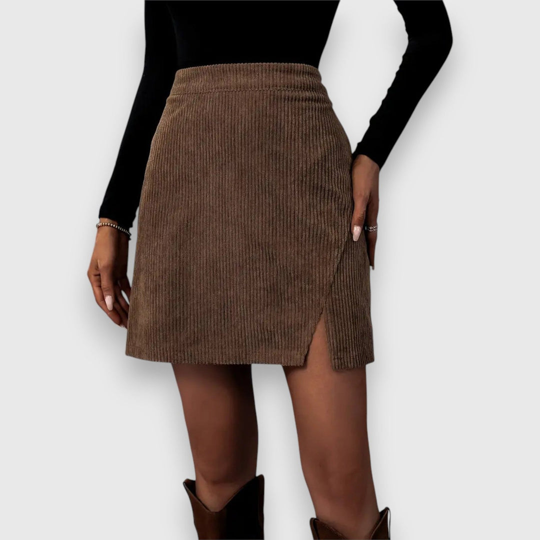 Effortless Corduroy Mini Skirt for Women with Textured Cord Casual Modern Everyday Style