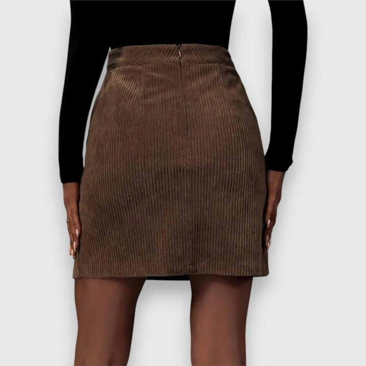Effortless Corduroy Mini Skirt for Women with Textured Cord Casual Modern Everyday Style
