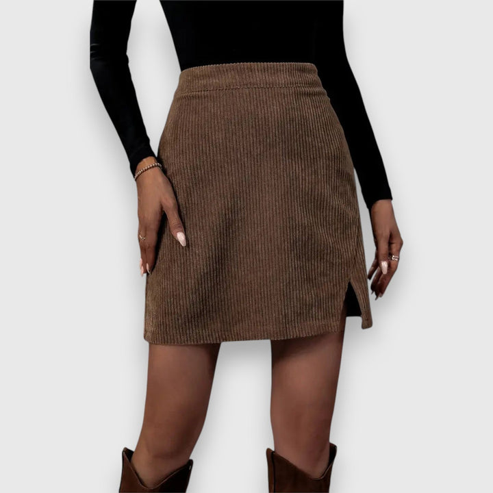 Effortless Corduroy Mini Skirt for Women with Textured Cord Casual Modern Everyday Style