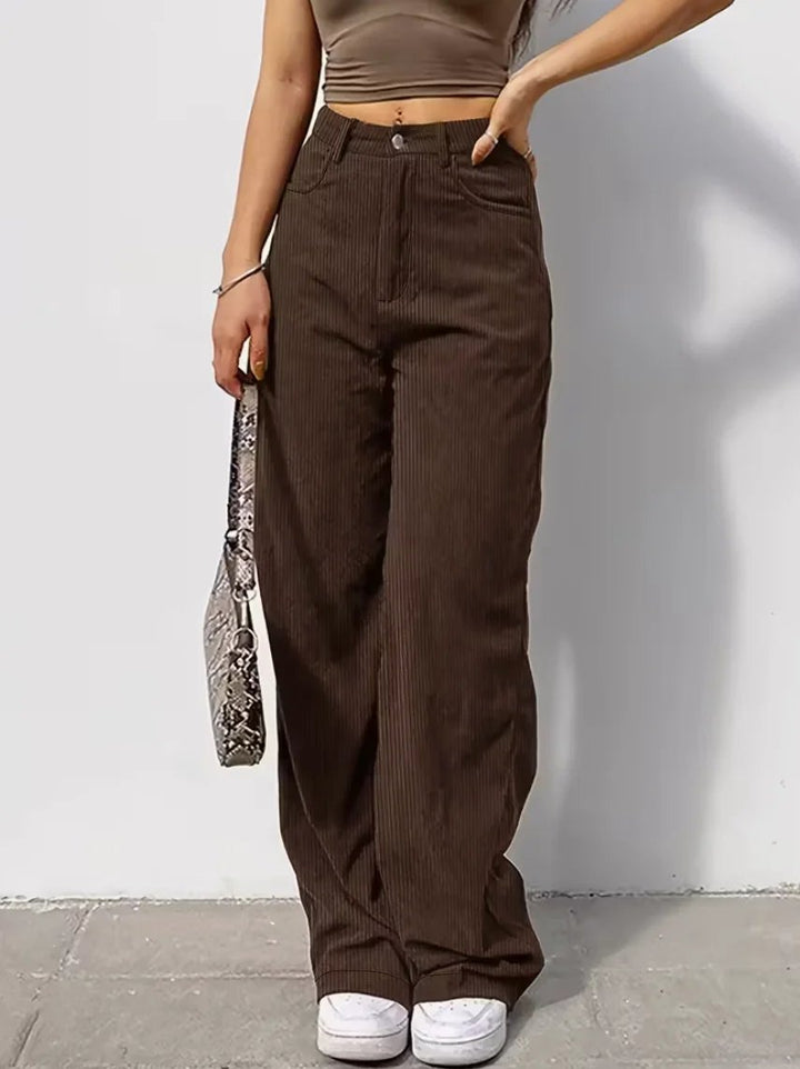 Effortless Corduroy Pants for Women with Slim Cut Versatile Fit Autumn Casual Style