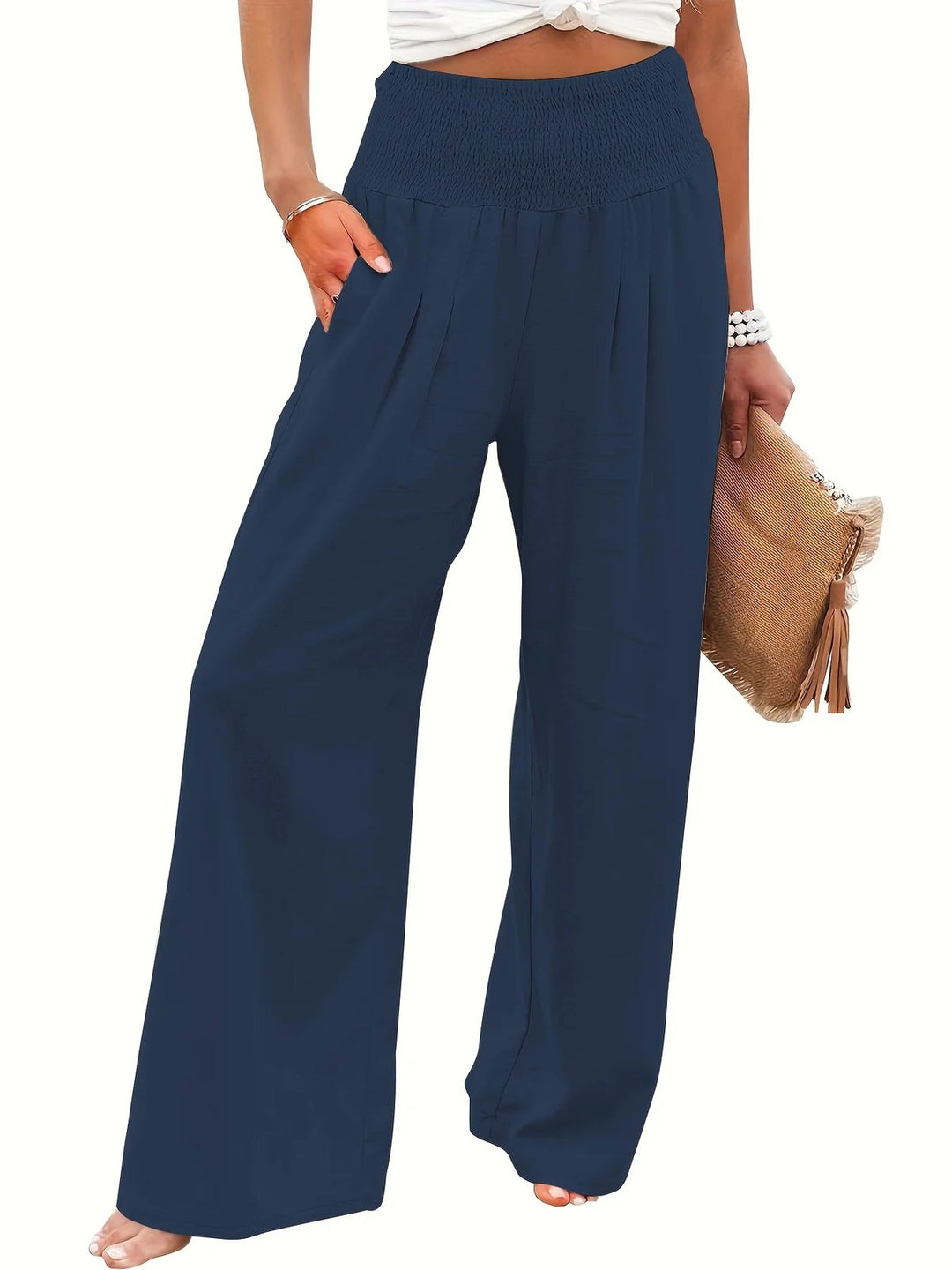 Effortless Cotton Linen Khaki Pants for Women with Wide Leg High Waist Loose Summer Style