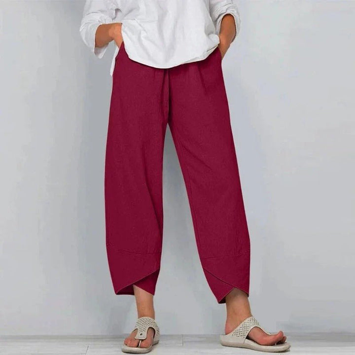 Effortless Cropped Wide Leg Khaki Pants for Women with Clean Waistband Relaxed Summer Style