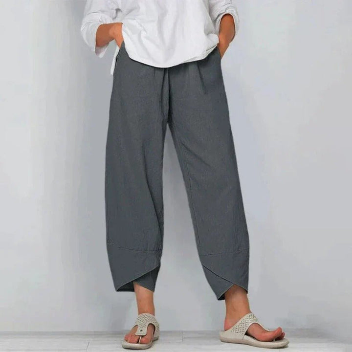 Effortless Cropped Wide Leg Khaki Pants for Women with Clean Waistband Relaxed Summer Style