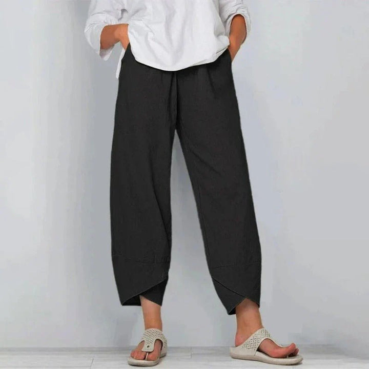 Effortless Cropped Wide Leg Khaki Pants for Women with Clean Waistband Relaxed Summer Style