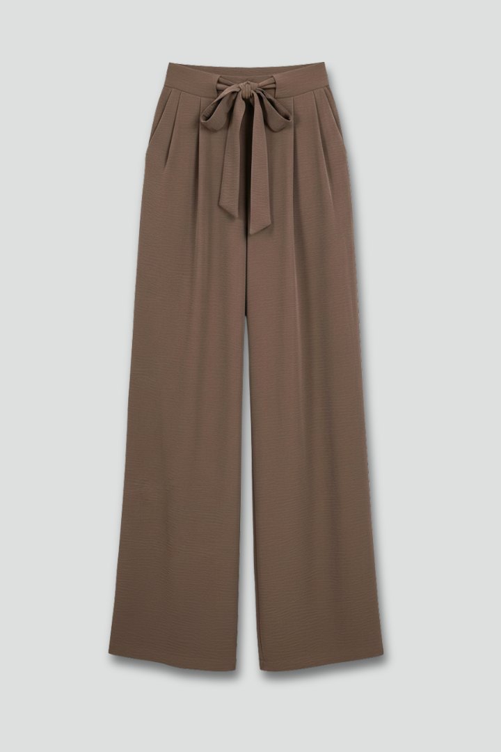 Effortless Drawstring Palazzo Trousers for Women with Wide Leg Relaxed Waist Warm Weather Style