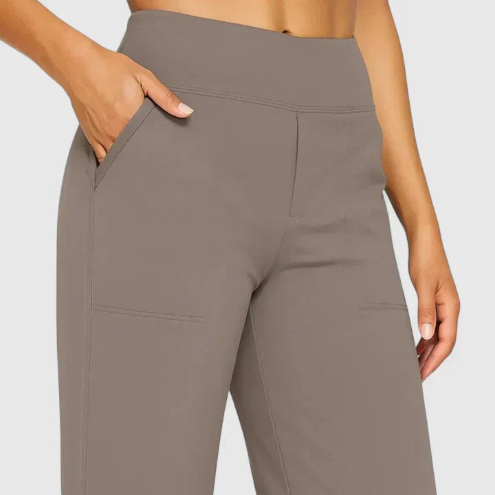 Effortless Flared Pants for Women with Elastic Waist Soft Stretch Relaxed Everyday Style