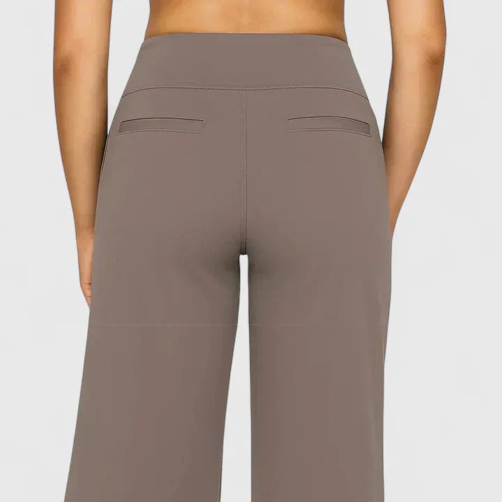 Effortless Flared Pants for Women with Elastic Waist Soft Stretch Relaxed Everyday Style