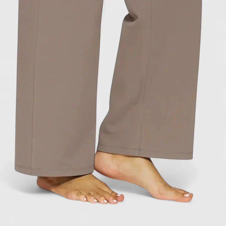 Effortless Flared Pants for Women with Elastic Waist Soft Stretch Relaxed Everyday Style