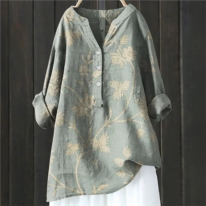 Effortless Floral Print Tunic Shirt for Women with Relaxed Cut Lightweight Airy Everyday Style
