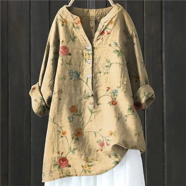 Effortless Floral Print Tunic Shirt for Women with Relaxed Cut Lightweight Airy Everyday Style