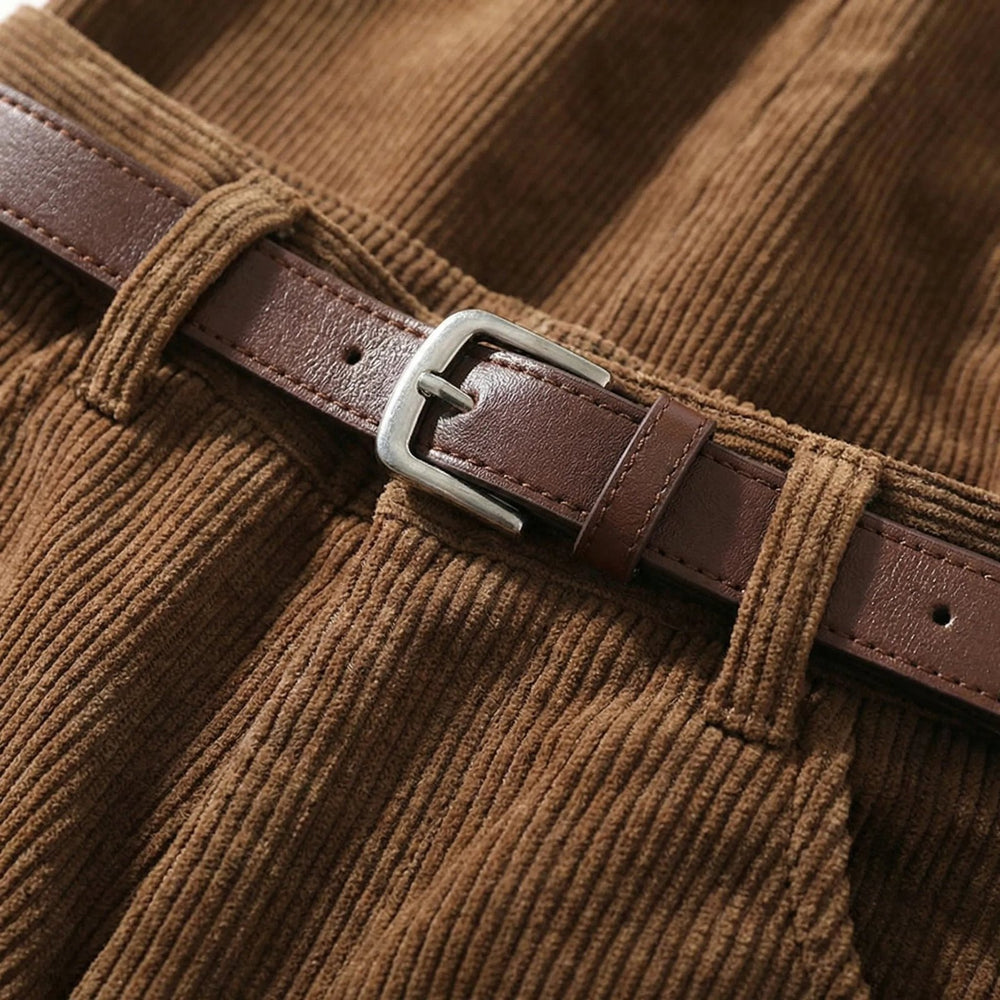 Effortless High Waist Corduroy Pants for Women with Wide Leg Vintage Feel Everyday Style
