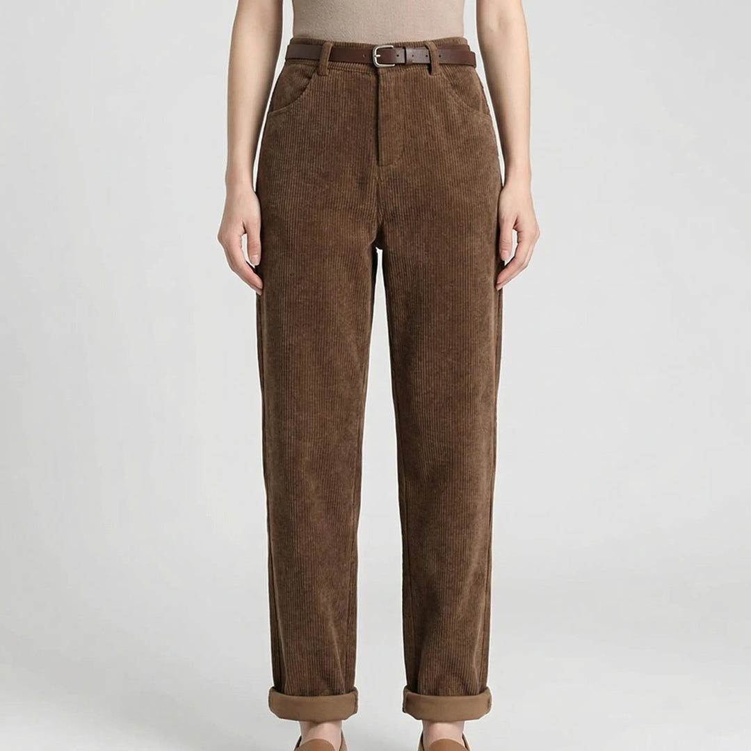 Effortless High Waist Corduroy Pants for Women with Wide Leg Vintage Feel Everyday Style