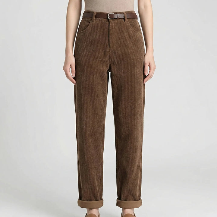 Effortless High Waist Corduroy Pants for Women with Wide Leg Vintage Feel Everyday Style