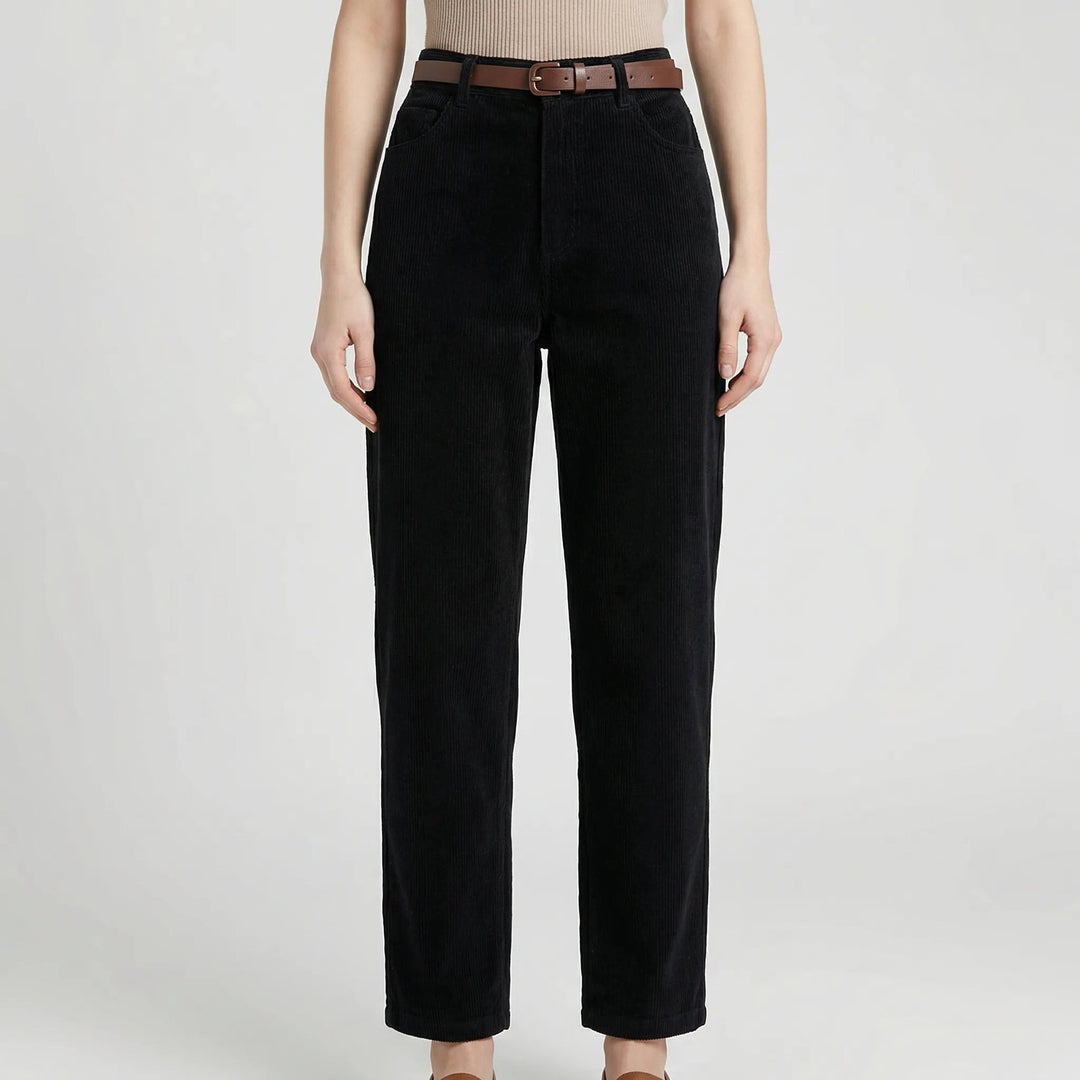 Effortless High Waist Corduroy Pants for Women with Wide Leg Vintage Feel Everyday Style