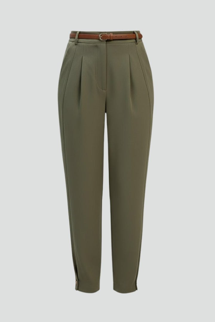 Effortless High Waist Khaki Pants for Women with Relaxed Cut Everyday Versatile Style
